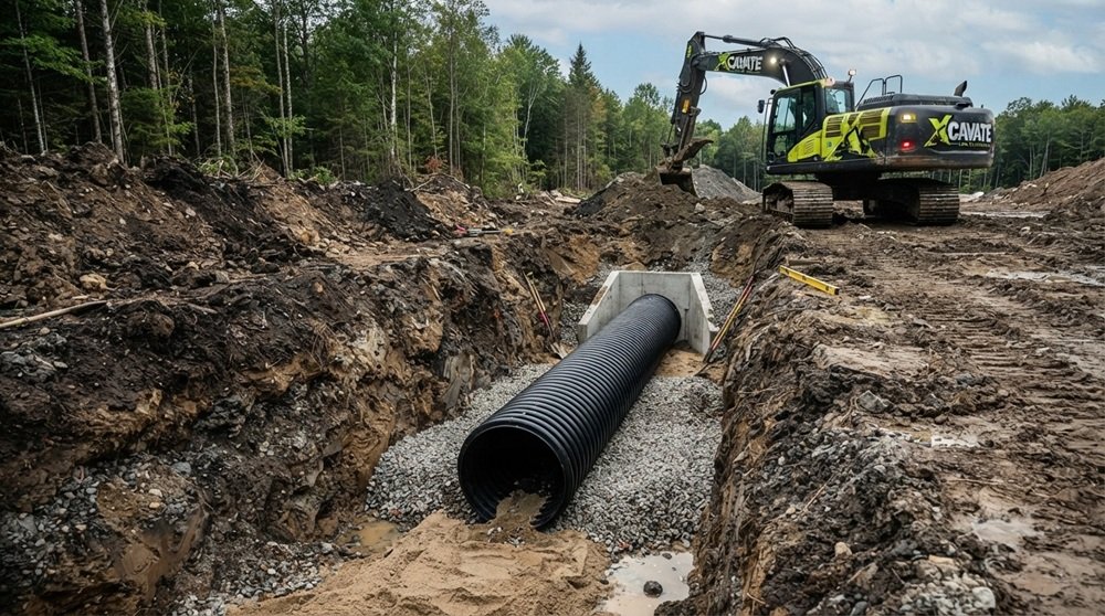 Drainage and site work by Xcavate Land Solutions