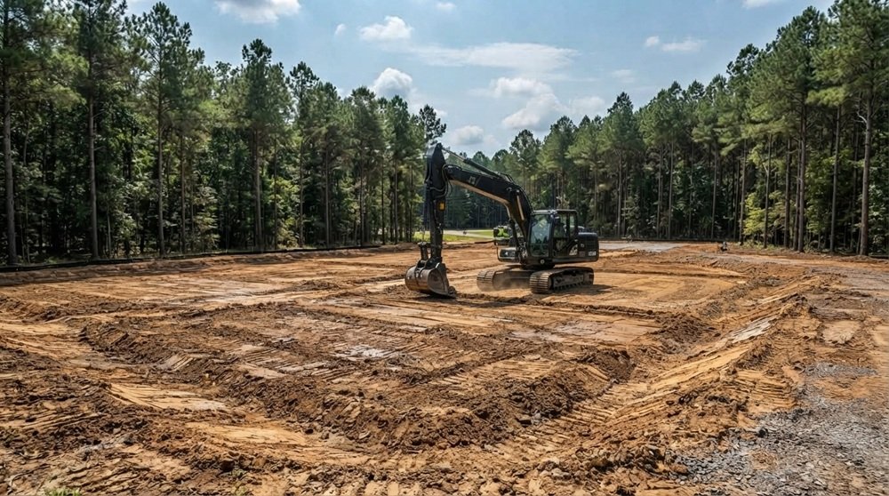 Preparing land for a new construction project