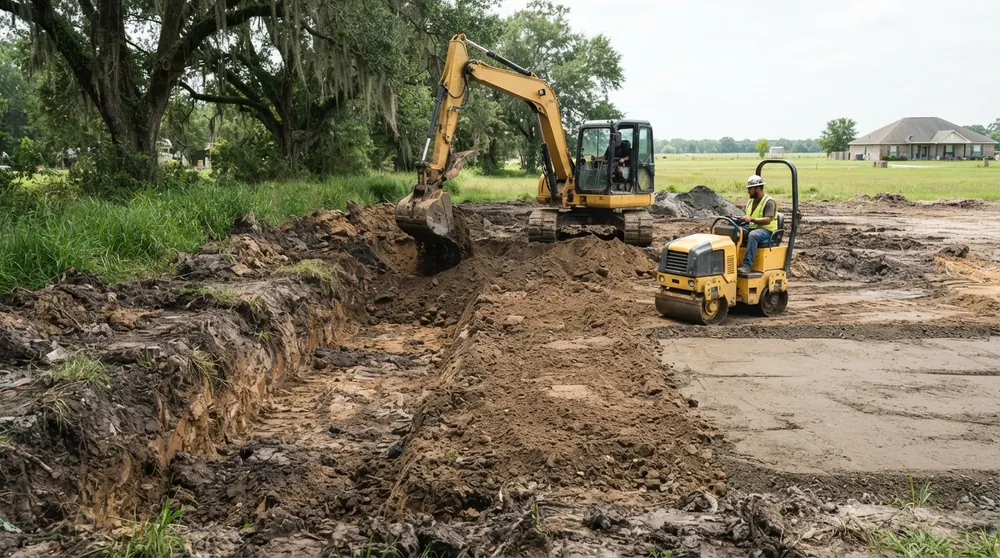 Backfilling and compaction in lifts on a construction site